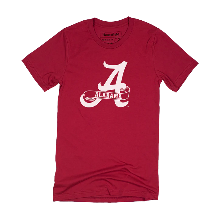 Alabama Classic Retro logo Tee Shirt by Homefield Apparel